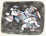 Jean Dubuffet, Lion Heraldique, 1976, coloured serigraphy; framed