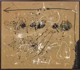 Untitled by Hans Staudacher, 1958, oil on jute; framed, sold Dec 2019