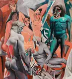Franziska Maderthaner, Les garcons d'Avignon, 2018, oil on canvas; framed