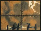 Antoni Tàpies, Matière, 1972, etching in black, grey and ochre on chiffon de Mandeure-paper; framed
