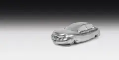 Erwin Wurm, Fat Car, 2005, mixed plaster, silver painted