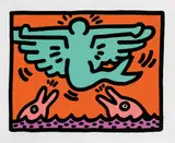 Keith Haring, Untitled, 1989, screen print; framed