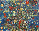 Gunter Damisch, Blaufeldweltenflimmerflämmer, 2006, oil on canvas; unframed