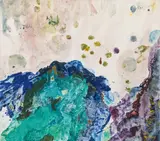 Max Weiler, Blue mountain, 1991, egg tempera and graphite on canvas; framed
