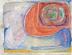Friedensreich Hundertwasser, Sonnentropfen, 1955-56, watercolour on packaging paper, chalk ground, zinc white and isinglass