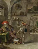Frans Francken the Younger, Death playing the violin, oil on copper
