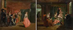 Music and dance lessons (pendants) by Jan Josef Horemans, oil on canvas, sold Oct 2019