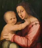 Altobello Melone, Madonna with child, oil on panel