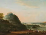Josef Heideloff, View of Klosterneuburg, Leopoldsberg, Bisamberg and Korneuburg from Vienna, 1779, oil on panel