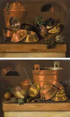 E. R. Lautter, Kitchen still life (counterparts), oil on canvas