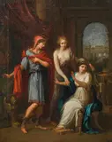 Angelika Kauffmann, Venus induces Helen to fall in love with Paris, oil on canvas