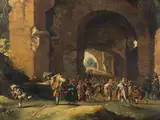 Figural scene by genannt Dietricy Christian Wilhelm Ernst Dietrich, oil on panel, offered Oct 2019