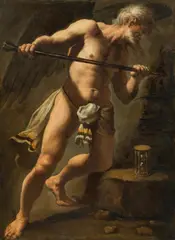 Salvator Rosa, Cronus (Saturn) freeing himself from hell, oil on canvas