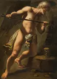 Salvator Rosa, Cronus (Saturn) freeing himself from hell, oil on canvas