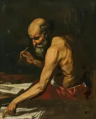 Saint Hieronymus by Jusepe de Ribera, oil on canvas, sold Oct 2019