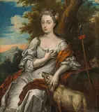 Lady as shepherdess by Artists of the 17th & 18th century, oil on canvas, unframed, offered Oct 2019