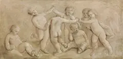 Group of playing and dancing putti by Jacob de Wit, oil on canvas, offered Oct 2019