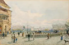 Franz Alt, Vienna, view from the Heldenplatz to the museums, 1881, watercolour on paper