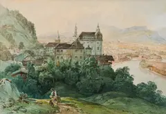 Franz Barbarini, Hallein near Salzburg, watercolour on paper