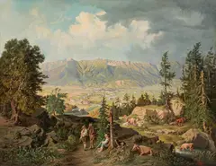 Georg Koeck, View of Innsbruck from Bergisel, 1869, oil on canvas