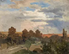 Hugo Darnaut, Cloud study, oil on cardboard