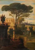 Heinrich Otto, Southern landscape with pine trees, oil on canvas
