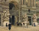 Ernst Graner, Emperor Franz Joseph I in his carriage in front of the Michaelertor