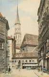 Karl Wenzel Zajicek, View from Stallburggasse to St. Michael's church in Vienna, watercolour on paper