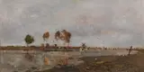 Eugen Jettel, River landscape with grazing cattle, oil on panel