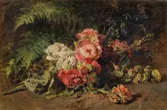 Anna Peters, Still life with peonies, oil on canvas