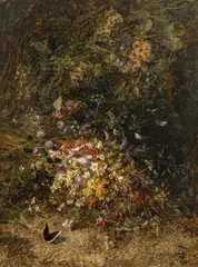 Olga Wisinger-Florian, Autumn field flowers, 1885, oil on panel