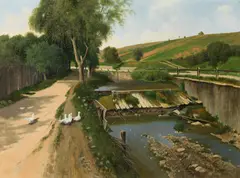 Kierlingbach in Klosterneuburg by Ferdinand Brunner, 1901, oil on canvas, sold Oct 2019