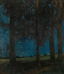 Josef Stoitzner, Nocturnal landscape, c. 1932, oil on canvas