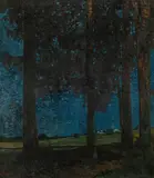 Josef Stoitzner, Nocturnal landscape, c. 1932, oil on canvas