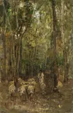 Emil Jakob Schindler, Flock of sheeps in the forest