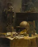 Carl Moll, Studio view with sumptuous still life