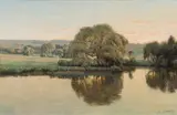 Thomas Leitner, Landscape with lake, 1922, oil on canvas