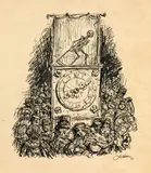 Der Tod von Ötting - from: Ein neuer Totentanz by Alfred Kubin, 1937, India ink on paper, sold Jun 2019