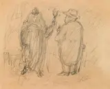 Frau Welt und der Junggeselle by Alfred Kubin, pencil on paper, sold Jun 2019