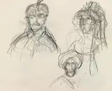 Emperor Karl and Zita (portrait study verso) by Alfred Kubin, pencil on paper, sold Jun 2019