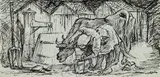 In den Karpathen, from: Orbis pictus by Alfred Kubin, India ink on paper, sold Jun 2019