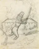 Der Robbenschläger by Alfred Kubin, pencil on paper, sold Jun 2019