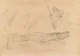Study for: Das Krokodil by Alfred Kubin, pencil on paper, sold Jun 2019
