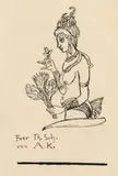 Oriental semi-nude by Alfred Kubin, India ink on paper, sold Jun 2019