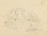 Abandoned house by Alfred Kubin, pencil on paper, sold Jun 2019