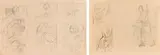 Mixed lot: two sketches for "Das älteste Ding der Welt by Alfred Kubin, 1923, pencil on paper, offered Jun 2019