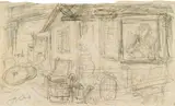The miller's wife, study for Rauhnacht by Alfred Kubin, pencil on paper, sold Jun 2019