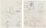 Mixed lot: two sheets of sketches (recto and verso) by Alfred Kubin, pencil on paper, sold Jun 2019