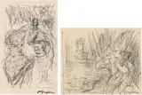 Alfred Kubin, Mixed lot: two illustrations for Schmitz: Märchen aus dem Unbewussten