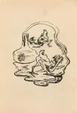 Alfred Kubin, Illustration for Huch: Neue Träume recto, water buffalo verso